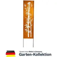 HOME DELUXE - Rost Sichtschutz - AURELIA - 230 x 50 x 1,5 cm, wetterbeständig, edle Rostoptik I Gartenstecker Rostschild Sichtschutz Deko aus Rost