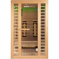 HOME DELUXE – Infrarotkabine REDSUN M DELUXE – 120 x 105 x 190 cm - für 2 Personen, 5 Vollspektrumstrahler, Holz: HemlocktanneI Infrarotsauna, Sauna, Wärmekabine, Infrarot