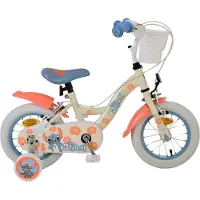 Volare Disney Stitch Kinderfahrrad - Mädchen - 12 Zoll - Zwei Handbremsen - Creme-Korallenblau