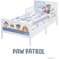 Roba Kinderbett Paw Patrol 70 x 140 cm inkl. Bettwäsche & Lattenrost - Motiv der Zeichentrick Serie - Weiß / Blau