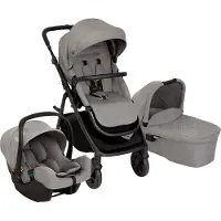 Graco Near2Me DLX 3in1 Kinderwagen-Set, inkl. Babywanne (0-9 kg) und Babyschale (40-75 cm), bis 22 kg, rückwärts, vorwärts, kompakt gefaltet, inkl. Adapter und Regenverdeck, grau, Ash
