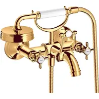 Hansgrohe 2-Griff-Wannenarmatur AXOR MONTREUX DN 15, Aufputz polished gold optic polished gold optic