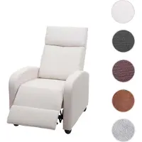 Mendler Fernsehsessel HWC-F76, Relaxsessel Sessel Liegesessel, Liegefunktion verstellbar Stoff/Textil creme
