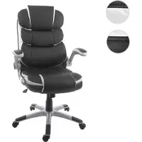 Mendler Bürostuhl HWC-F80, Schreibtischstuhl Chefsessel Drehstuhl, Kunstleder schwarz
