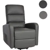 Mendler Fernsehsessel HWC-K62, Sessel Relaxsessel TV-Sessel Liege, Liegefunktion Aufstehhilfe, Metall Kunstleder grau