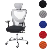 Mendler Bürostuhl HWC-F13, Schreibtischstuhl Drehstuhl, Sliding-Funktion 150kg belastbar Stoff/Textil schwarz/grau