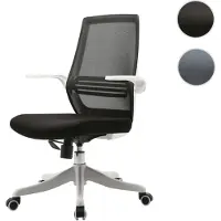 Mendler Moderner Bürostuhl HWC-J88, Schreibtischstuhl, ergonomisch atmungsaktiv, Taillenstütze, anhebbare Armlehne schwarz