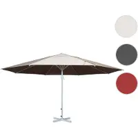 Mendler Sonnenschirm Meran II, Gastronomie Marktschirm, Ø 5m Polyester/Alu Mast weiß 28kg creme-beige ohne Ständer