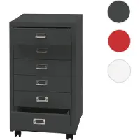 Mendler Rollcontainer HWC-L49, Schubladenschrank Stahlschrank Aktenschrank, Metall 75x40x41cm 6 Schubladen ~