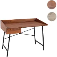 Mendler Schreibtisch HWC-J97, Bürotisch Computertisch, Schublade 3D-Struktur 98x114x60cm MVG- braun