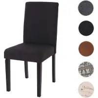 Mendler Esszimmerstuhl Littau, Küchenstuhl Stuhl, Stoff/Textil schwarz, dunkle Beine