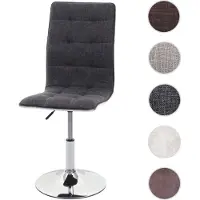 Mendler Esszimmerstuhl HWC-C41, Stuhl Küchenstuhl, höhenverstellbar drehbar, Stoff/Textil MVG- grau