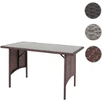 Mendler Poly-Rattan Esstisch HWC-G16, Esszimmertisch Gartentisch Tisch, Gastronomie 112x60cm braun