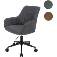 Mendler Bürostuhl HWC-J62, Drehstuhl Schreibtischstuhl Lehnstuhl, Stoff/Textil mit Armlehne anthrazit
