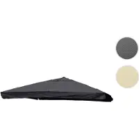 Mendler Ersatz-Bezug für Luxus-Ampelschirm HWC-A96 mit Flap, Schirmbezug, 3,5x3,5m (Ø4,95m) Polyester anthrazit