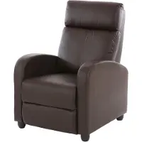 Mendler Fernsehsessel Relaxsessel Liege Sessel Denver, Kunstleder braun