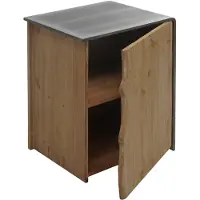 Mendler Beistelltisch HWC-L76, Kommode Nachttisch Schrank, Industrial Massiv-Holz MVG 60x50x40cm, natur mit