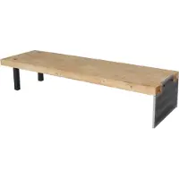 Mendler Lowboard HWC-L75, TV-Rack Fernsehtisch TV-Tisch, Industrial Massiv-Holz MVG- 40x200x60cm, natur