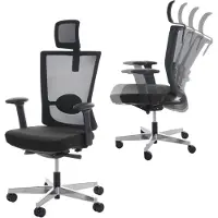 Mendler Bürostuhl MERRYFAIR Forte, Schreibtischstuhl, Sliding-Funktion ergonomisch schwarz, mit Kopfstütze