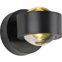 JUST LIGHT LED Wandleuchte "AKKU-CHIA", schwarz, 2, Ø 9cm H: 9cm, 1 Stk., Leuchten, Akkubetrieben inkl. USB-Ladekabel, 5 Stufen Dimmung + Timerfunktion, LED Wandleuchte
