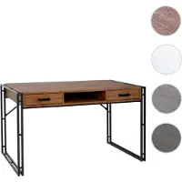 Mendler Schreibtisch HWC-A27, Bürotisch Computertisch, 122x70cm 3D-Struktur Wildeiche-Optik