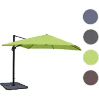 Mendler Gastronomie-Ampelschirm HWC-A96, 3x3m (Ø4,24m) Polyester Alu/Stahl 23kg grün mit Ständer, drehbar