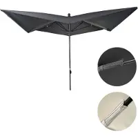 Mendler Luxus-Sonnenschirm HWC-A37, Marktschirm Gartenschirm, 3x3m (Ø4,24m) Polyester/Alu 10kg anthrazit ohne Ständer
