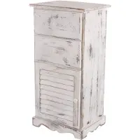 Mendler Kommode Schrank, 81x40x32cm, Shabby-Look, Vintage weiß