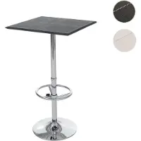 Mendler Bartisch Stehtisch Bistrotisch Chicago mit Fußablage, quadratisch 110x63x63cm MVG-zertifiziert ~ schwarz