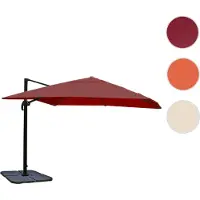 Mendler Ampelschirm HWC-A96, Gastronomie Sonnenschirm, 3x3m (Ø4,24m) Polyester/Alu 23kg bordeaux mit Ständer
