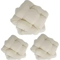 Mendler 6er-Set Sitzkissen Dublin, Stuhlkissen Kissen, 41x38x8cm ~ creme