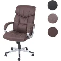 Mendler Bürostuhl HWC-A71, Chefsessel Drehstuhl Schreibtischstuhl, Stoff/Textil, Wildleder-Optik vintage braun