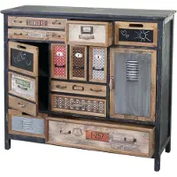 Mendler Apotheker-Schrank HWC-A43, Kommode, Tanne Holz massiv Vintage Shabby-Look 100x110x32cm