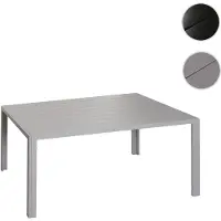 Mendler Alu-Esstisch HWC-N40, Tisch Bistrotisch Gartentisch Balkontisch, wetterfest 140x80cm hellgrau