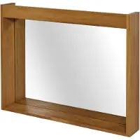 Mendler Teak-Wandspiegel HWC-M75, Badspiegel, Holzrahmen, hochwertiges B-Grade-Teak (Kernholz, 20-30 Jahre), 77x100cm