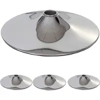 Mendler 4er-Set Fußteller Fußplatte Fuß für Barhocker Barstuhl Drehstuhl Esszimmerstuhl, chrom Ø 41cm