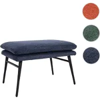 Mendler Hocker HWC-L62, Sitzhocker Fußablage Ottomane Polsterhocker, 38x56x40cm Stoff/Textil ~ blau