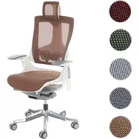 Mendler Bürostuhl MERRYFAIR Wau 2, Schreibtischstuhl Drehstuhl, Polster/Netz, ergonomisch mandarin