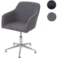Mendler Esszimmerstuhl HWC-A74, Drehstuhl Loungesessel, höhenverstellbar Textil, grau