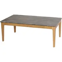 Mendler Couchtisch HWC-M55, Beistelltisch Sofatisch, Massiv-Holz HDF Laminat Melamin 46x120x70cm, Marmor/Stein-Optik helle Beine