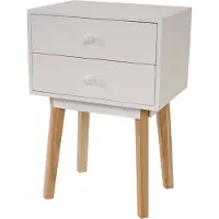 Mendler Kommode Malmö T271, Beistelltisch Nachttisch Schrank, Retro-Design 59x40x30cm Schublade weiß