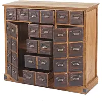 MCW Mendler Apothekerkommode HWC-F33, Schubladenschrank, Tanne Holz massiv Vintage 90x100x35cm