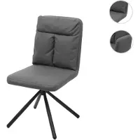 Mendler Esszimmerstuhl HWC-G58, Küchenstuhl Stuhl, drehbar Auto-Position Textil/Stoff grau