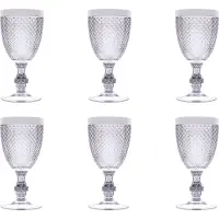 Excelsa Set Von 6 Gläser Diamond Plastik 8,5x8,5x18 cm Silber
