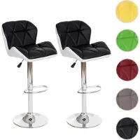 Generique 2er-Set Barhocker HWC-A92, Barstuhl Tresenhocker, höhenverstellbar Kunstleder schwarz