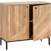 Mendler Highboard HWC-L95, Kommode Schrank Sideboard, Massiv-Holz Mango 86x90x43cm MVG-, natur