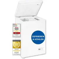 Exquisit Gefriertruhe, Kombigerät, Tiefkühltruhe, 98 Liter, 4-Sterne-Gefrieren, Schnellgefrierfunktion, Gefriertruhe klein, GT101-E-040E weiss