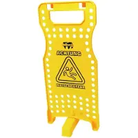Numatic Warnhinweisschild "W1" mit Halterungen, gelb | Packung (1 Stück)
