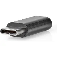 Nedis USB-C Adapter - USB 2.0 - USB-C Stecker - USB Micro-B Buchse - 480 Mbps - Rund - Vernickelt - Schwarz - Box