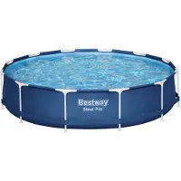 Bestway Steel Pro Frame Pool ohne Pumpe Ø 366 x 76 cm, dunkelblau, rund